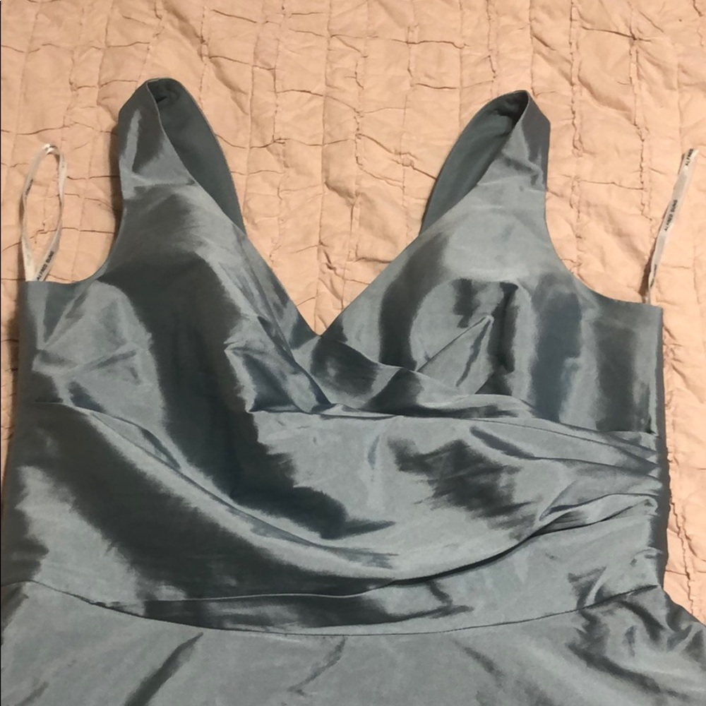 Alfred Sung dusty blue dress